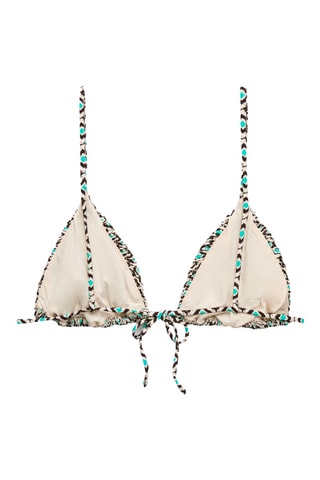 Bikinitop - Turquoise en donkerbruin