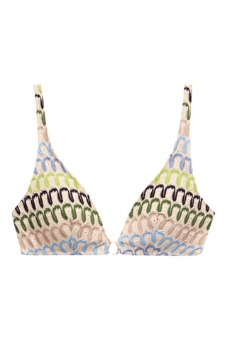 Bikinitop - Ecru en Zwart