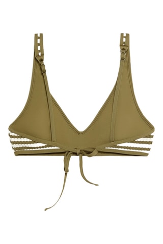 Bikinitop - Kaki en Wit