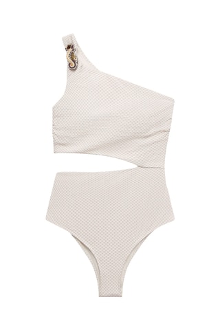 Asymmetrisch Badpak - Ecru