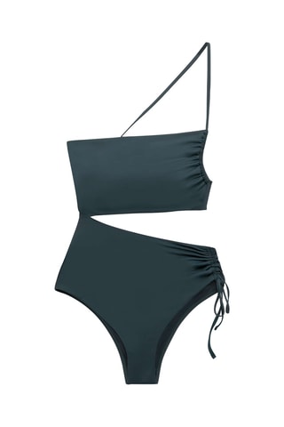Asymmetrisch Badpak - Donkergroen