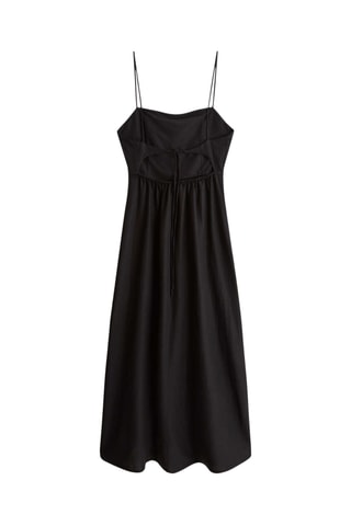 Mouwloze Linnen Midi-jurk - Zwart