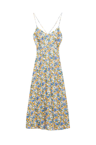 Robe midi sans manches - Bleu