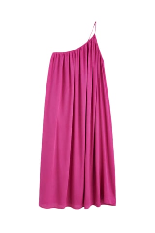 Asymmetrische mouwloze jurk - Fuchsia