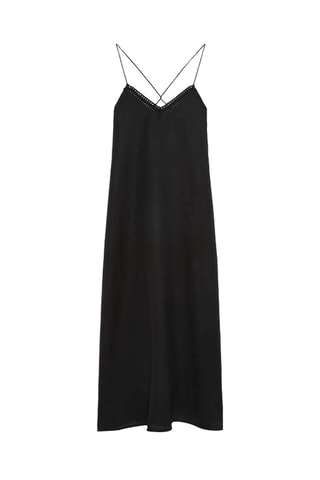 Lange Linnen Jurk - Zwart