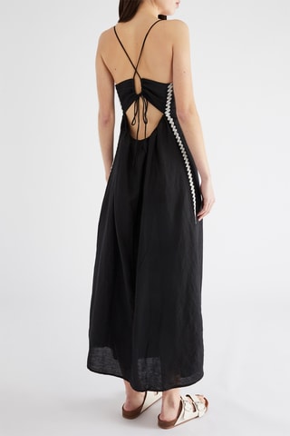 Lange Linnen Jurk - Zwart