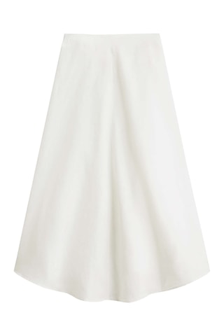 Asymmetrische Linnen Wikkelrok - Wit