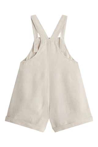 Mouwloos Linnen Tuinshort - Beige