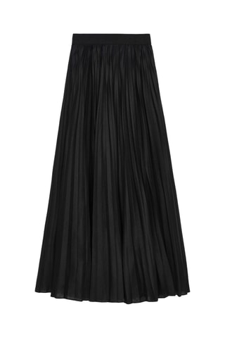 Lange Linnen Plooirok - Zwart