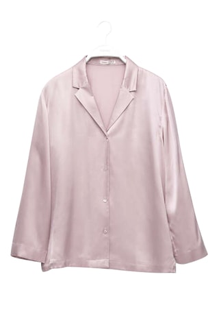 Zijden Pyjamatop Regular - Roze