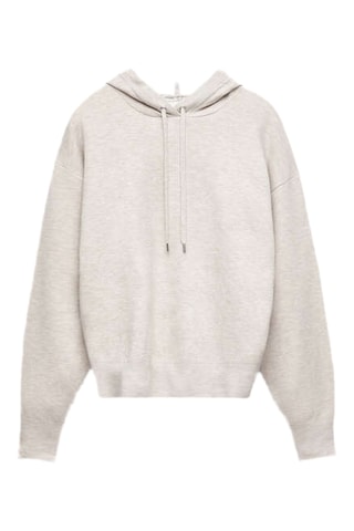 Sweater met Capuchon - Gemêleerd Lichtgrijs