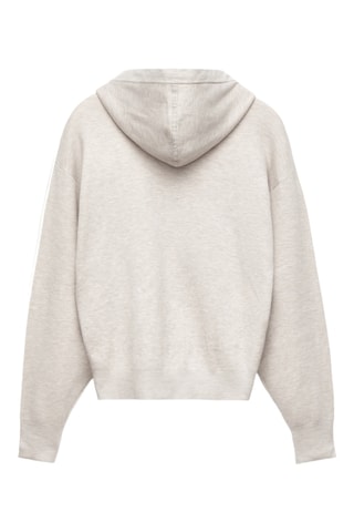 Sweater met Capuchon - Gemêleerd Lichtgrijs