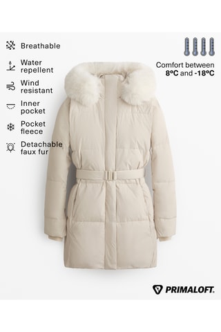 Gewatteerde Jas - Beige