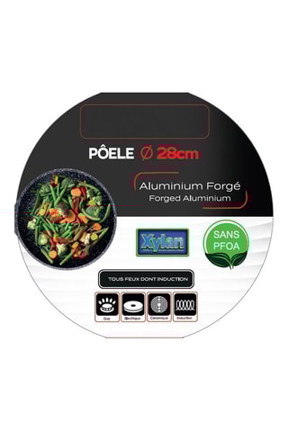 Poêle en aluminium forgé revêtement marbre Silver - 28 cm