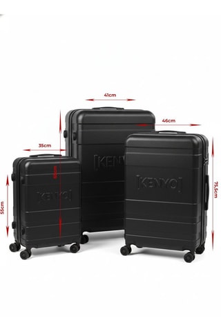 Set de 3 valises - Noir - 55/65/75,5 cm