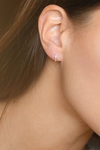 Créoles Anneau PM - Or blanc et diamants