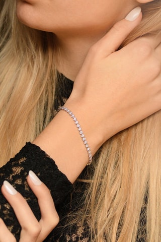 Pulsera Rivière - Oro blanco y diamantes