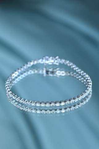 Pulsera Rivière - Oro blanco y diamantes