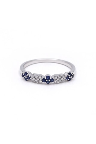 Bague - Or blanc , saphirs et diamants