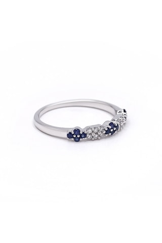 Bague - Or blanc , saphirs et diamants