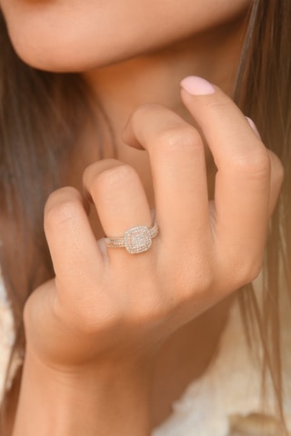 Anillo Carré Antique - Oro blanco, oro amarillo y blanco