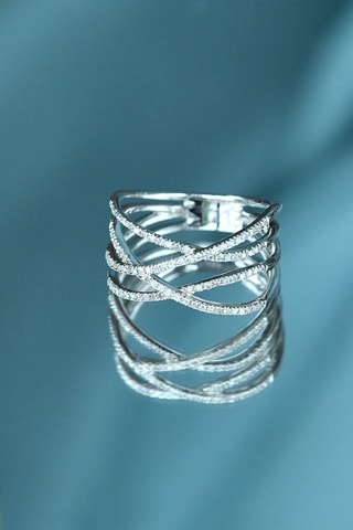 Bague Entrelacs Lumineux - Or blanc et diamants