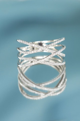 Bague Entrelacs Lumineux - Or blanc et diamants