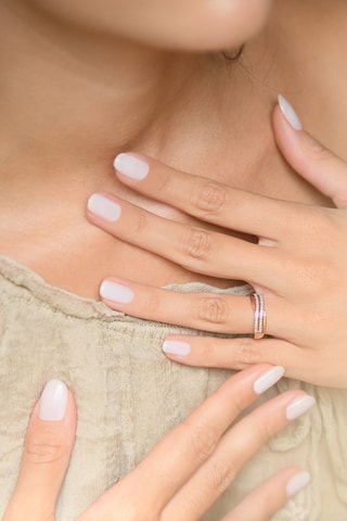 Anillo Curl - Oro rosa y diamantes