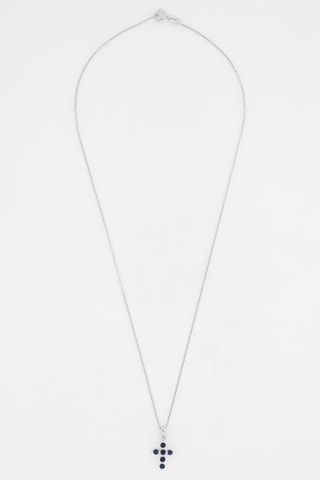 Pendentif Kyra - Or blanc et saphirs