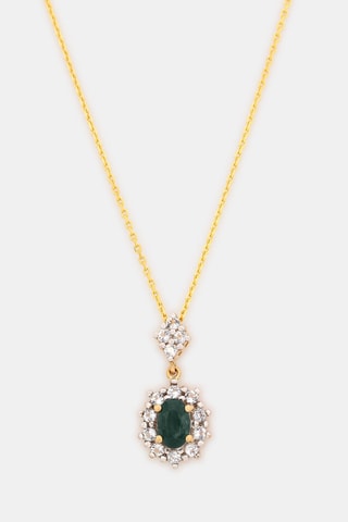 Colgante Amerita - Oro amarillo, topacio y zafiros