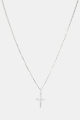 Pendentif Croix du bonheur - Or blanc et diamants