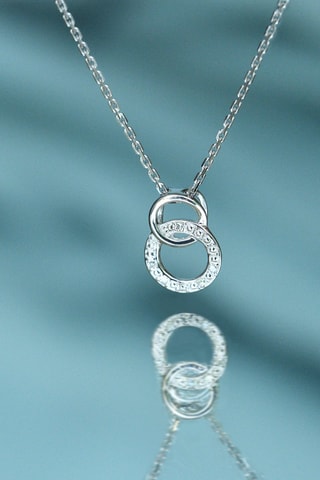 Pendentif Etreinte - Or blanc et diamants 