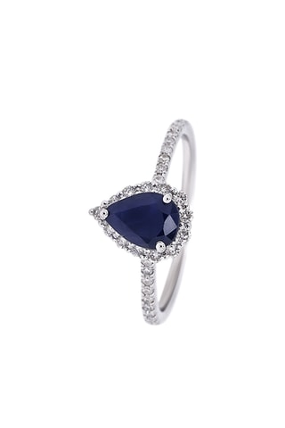 Bague Lady - Or blanc et saphir