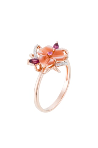 Anillo Hibiscus - Oro rosa