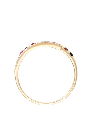 Bague Multicolor - Or jaune et saphirs