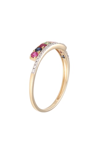 Bague Multicolor - Or jaune et saphirs