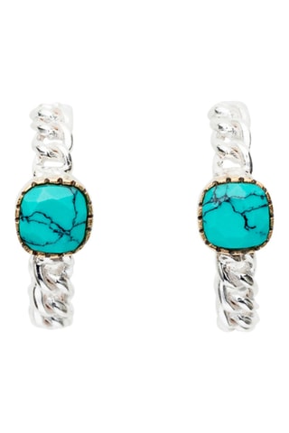 Créoles - Argent et turquoise