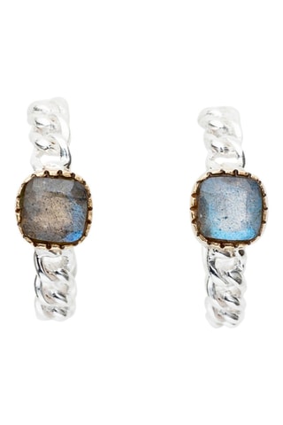 Créoles - Argent et labradorite