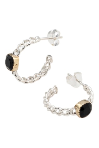 Créoles - Argent et onyx