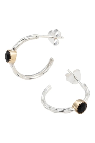 Créoles - Argent et onyx