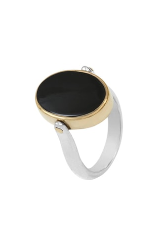 Bague - Argent, onyx et nacre