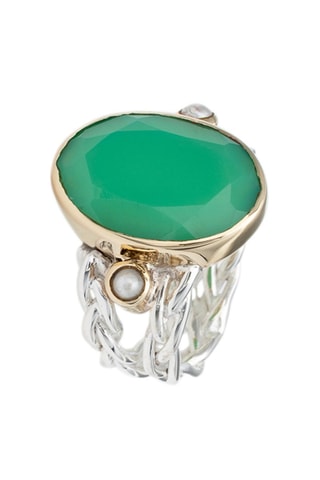 Bague - Argent et chrysoprase