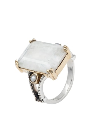 Bague - Argent et pierre de lune