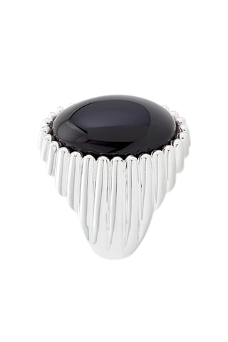 Bague - Argent et onyx