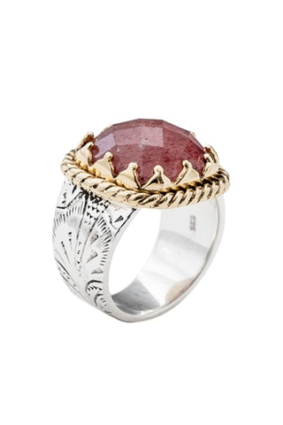 Bague - Argent et quartz fraise