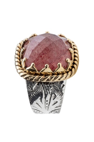 Bague - Argent et quartz fraise