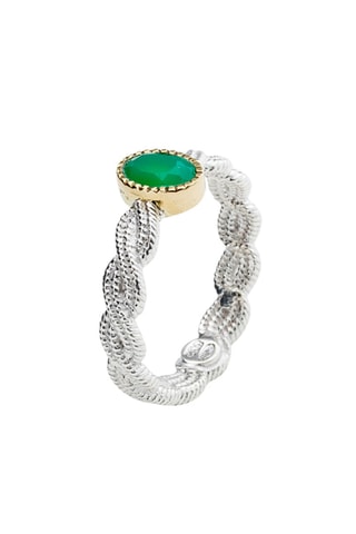 Bague - Argent et chrysoprase
