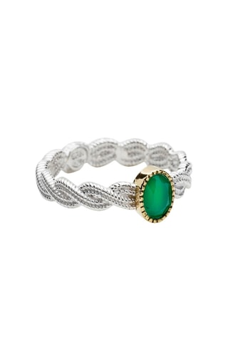 Bague - Argent et chrysoprase