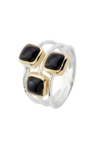 Bague - Argent et onyx