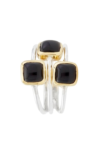 Bague - Argent et onyx